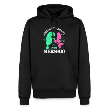 Vaches de mer - Sweat à capuche Premium bio Homme - noir - Devant - Nico (187cm)