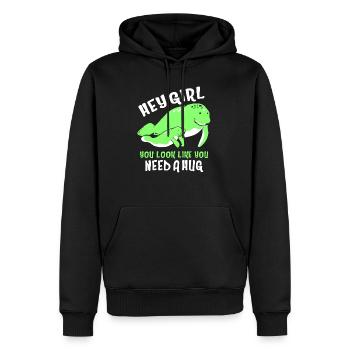 Laque de dugong sanglier Sirenia Manatee - Sweat à capuche Premium bio Homme - noir - Devant - Nico (187cm)