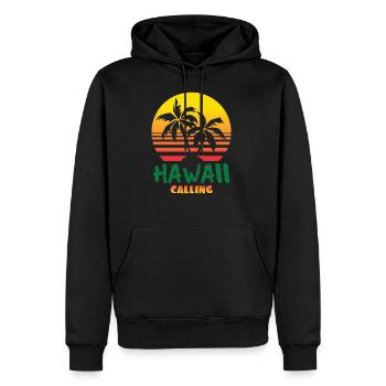 HAWAII - Männer Premium Bio Hoodie - Schwarz - Vorne - Nico (187cm)