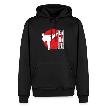 Karaté Sport sport sport cadeau - Sweat à capuche Premium bio Homme - noir - Devant - Nico (187cm)