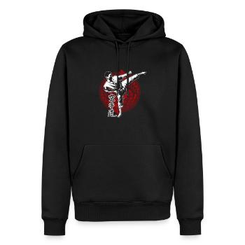 karaté - Sweat à capuche Premium bio Homme - noir - Devant - Nico (187cm)