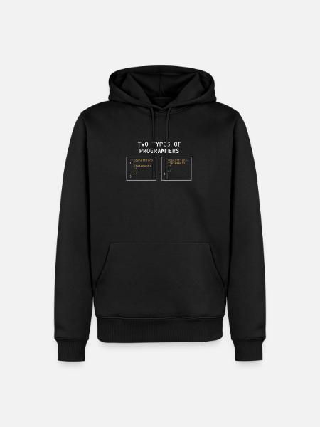Zwei Arten Programmierer PHP HTML IT Developer - Männer Premium Bio Hoodie - Schwarz