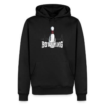 Bowling Kegeln Sport Geschenk - Männer Premium Bio Hoodie - Schwarz - Vorne - Nico (187cm)