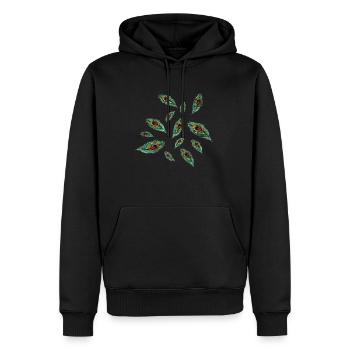 Pfau - Männer Premium Bio Hoodie - Schwarz - Vorne - Nico (187cm)