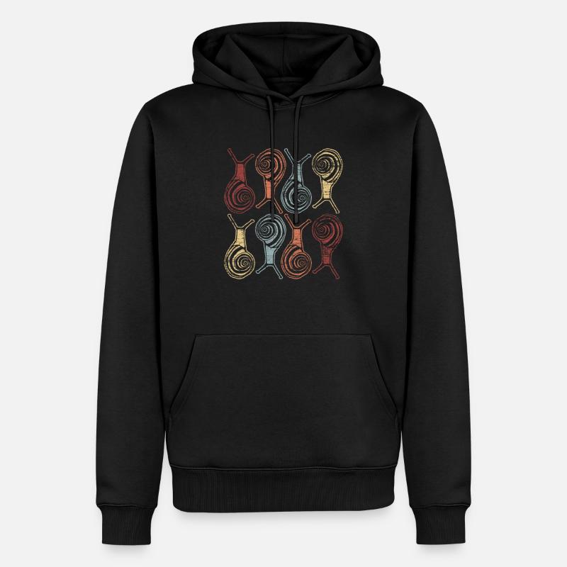 Animaux escargots - Sweat à capuche Premium bio Homme - noir