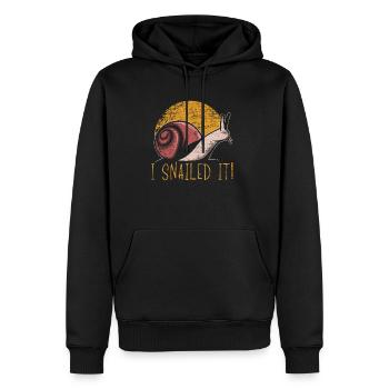 Escargot - Sweat à capuche Premium bio Homme - noir - Devant - Nico (187cm)