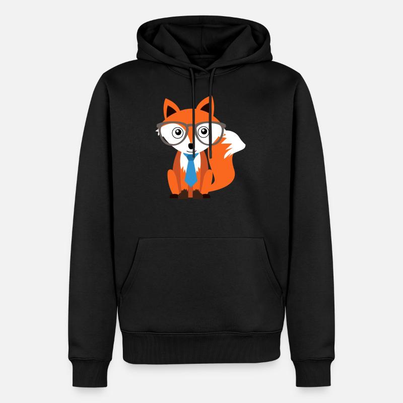 Fuchs - Männer Premium Bio Hoodie - Schwarz