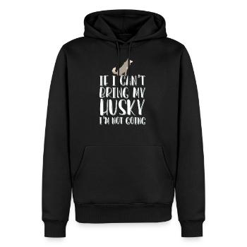 Pas sans husky - Sweat à capuche Premium bio Homme - noir - Devant - Nico (187cm)