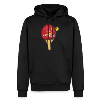 Tennis de table - Ping Pong - Ping Pong - Sweat à capuche Premium bio Homme - noir - Devant - Nico (187cm)
