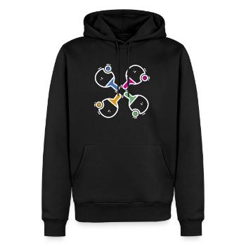 Tennis de table - Ping Pong - Ping Pong - Sweat à capuche Premium bio Homme - noir - Devant - Nico (187cm)