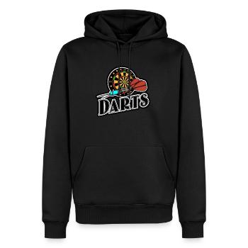 darts - Men’s Premium Organic Hoodie - black - Front - Nico (187cm)