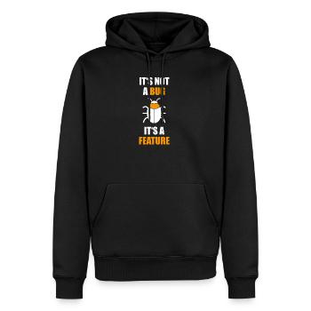 Not a Bug is a feature Programmer Coding Nerd - Men’s Premium Organic Hoodie - black - Front - Nico (187cm)