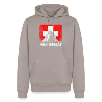 Switzerland Matterhorn Zermatt Swiss Cross Gift - Men’s Premium Organic Hoodie - taupe - Front - Nico (187cm)