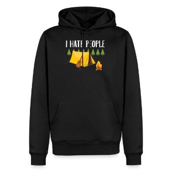 Tente je déteste les gens - Sweat à capuche Premium bio Homme - noir - Devant - Nico (187cm)