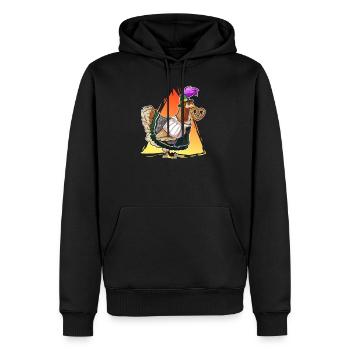 Huhn Dirndl Bayern Brezel Geschenk - Männer Premium Bio Hoodie - Schwarz - Vorne - Nico (187cm)