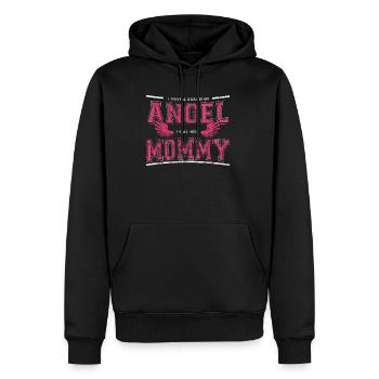 Ange gardien Maman - Sweat à capuche Premium bio Homme - noir - Devant - Nico (187cm)