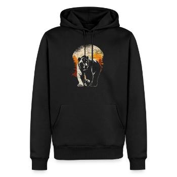 Forêt d'ours brun - Sweat à capuche Premium bio Homme - noir - Devant - Nico (187cm)