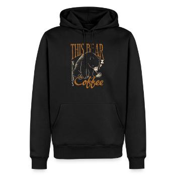 Café d'ours - Sweat à capuche Premium bio Homme - noir - Devant - Nico (187cm)
