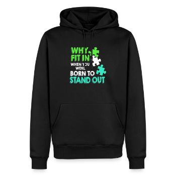 Down Syndrom Chromosom Trisomie 21 Awareness 321 - Männer Premium Bio Hoodie - Schwarz - Vorne - Nico (187cm)