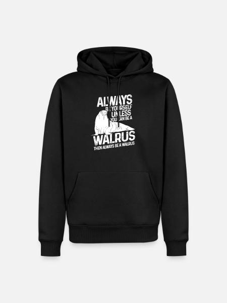 Walrus seafood gift - Men’s Premium Organic Hoodie - black