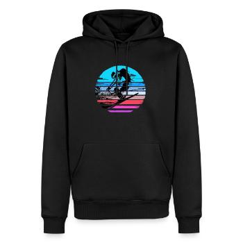 Ski Ski Ski Ski Sportif Hiver Cadeau Ascenseur - Sweat à capuche Premium bio Homme - noir - Devant - Nico (187cm)