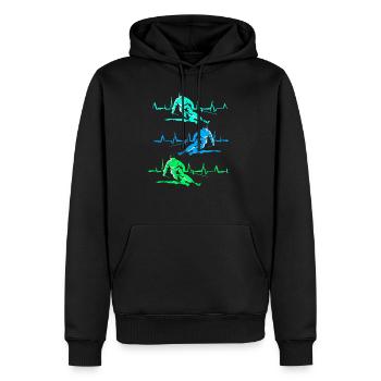 Ski Ski Ski Ski Ski - Sweat à capuche Premium bio Homme - noir - Devant - Nico (187cm)