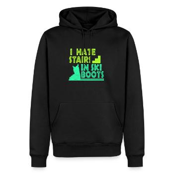 Ski Ski Ski Ski Ski - Sweat à capuche Premium bio Homme - noir - Devant - Nico (187cm)