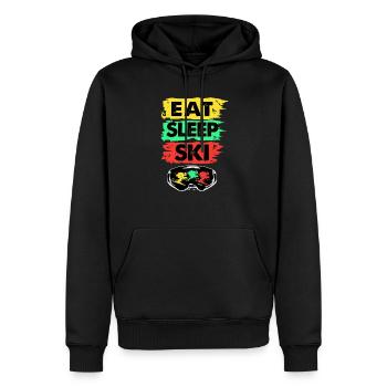 Ski Ski Ski Ski Ski - Sweat à capuche Premium bio Homme - noir - Devant - Nico (187cm)