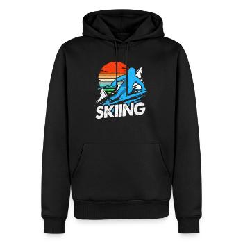 Skiing Skiing Skiing Skiing Skiing - Men’s Premium Organic Hoodie - black - Front - Nico (187cm)