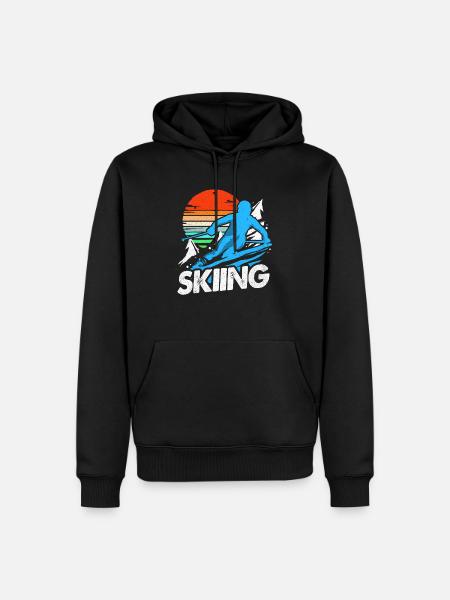Skiing Skiing Skiing Skiing Skiing - Men’s Premium Organic Hoodie - black