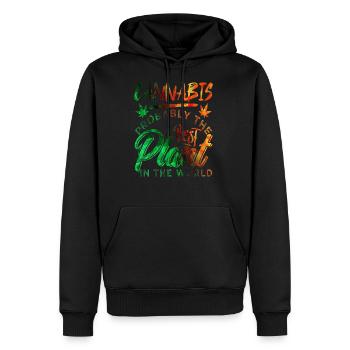 Cannabis Hanf Haschisch Kiffer - Männer Premium Bio Hoodie - Schwarz - Vorne - Nico (187cm)