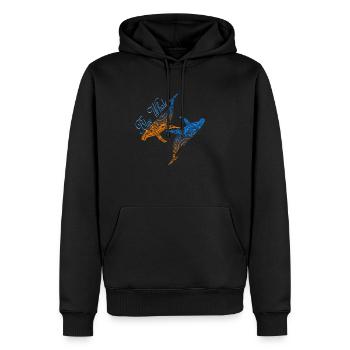 wal Walfisch - Männer Premium Bio Hoodie - Schwarz - Vorne - Nico (187cm)