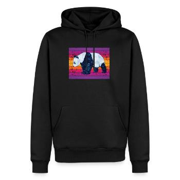 Panda - Männer Premium Bio Hoodie - Schwarz - Vorne - Nico (187cm)