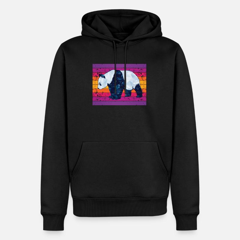 panda - Sweat à capuche Premium bio Homme - noir