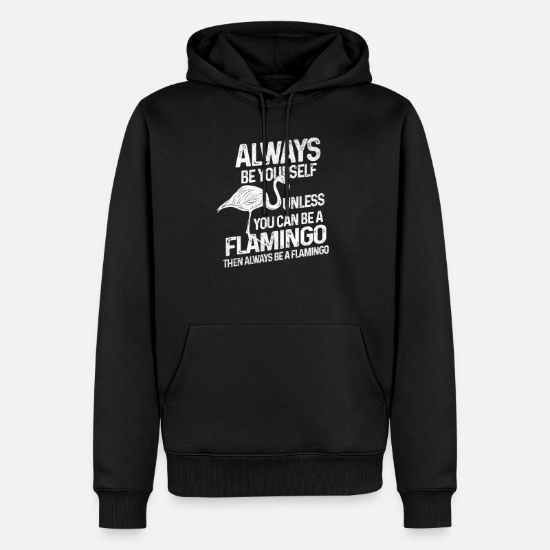 Cadeau oiseau Flamingo - Sweat à capuche Premium bio Homme - noir