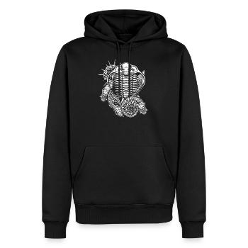 Fossiles De l’âge de pierre - Sweat à capuche Premium bio Homme - noir - Devant - Nico (187cm)