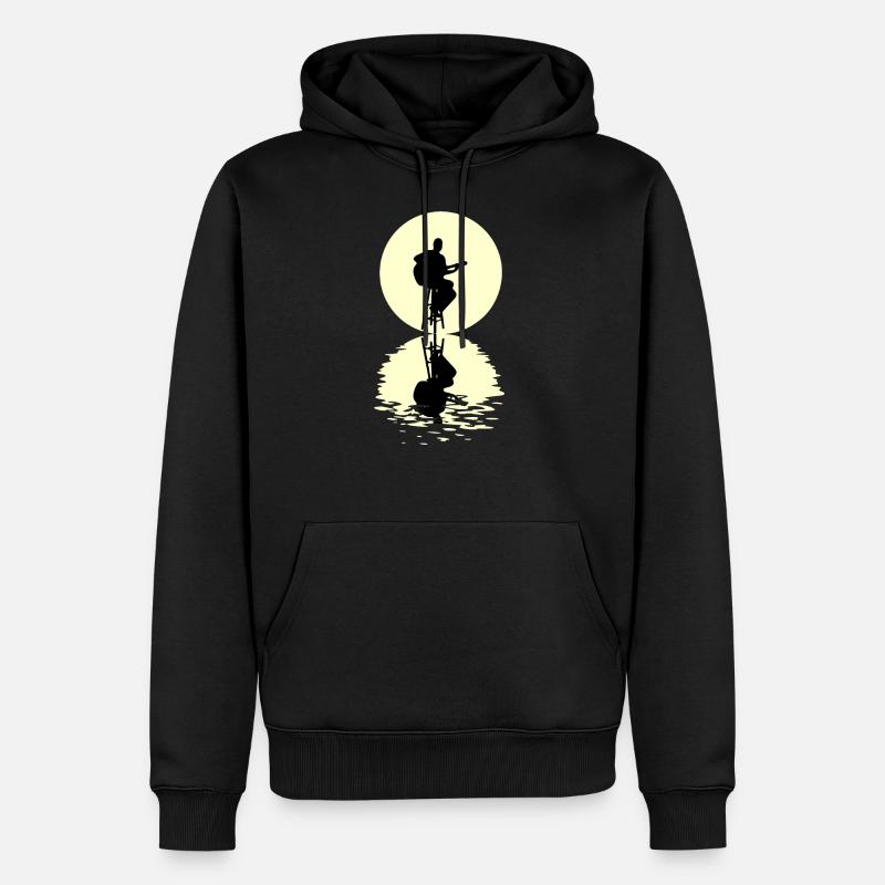 Guitar Moon - Männer Premium Bio Hoodie - Schwarz