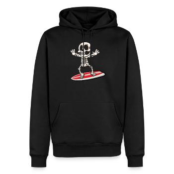 Skelett Knochen Surfen Surfboard Surf Geschenk - Männer Premium Bio Hoodie - Schwarz - Vorne - Nico (187cm)
