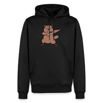 Alpen Murmeltier Dabbing Dabb Tanz Lustig Geschenk - Männer Premium Bio Hoodie - Schwarz - Vorne - Nico (187cm)
