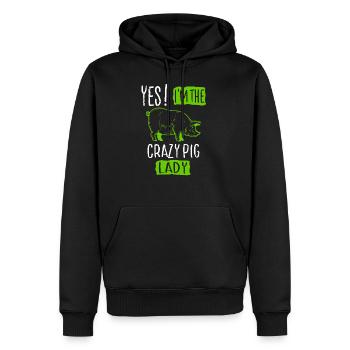 Schwein - Männer Premium Bio Hoodie - Schwarz - Vorne - Nico (187cm)