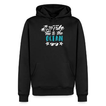 Ocean ferie - Herre Premium økologisk hoodie - sort - Foran - Nico (187cm)