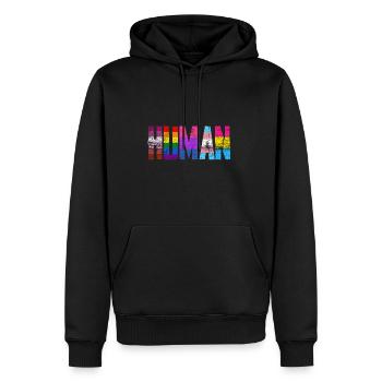 LGBT - Männer Premium Bio Hoodie - Schwarz - Vorne - Nico (187cm)