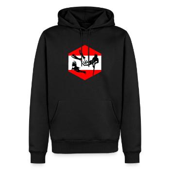 Pêche à la lance Harpune Plongée en apério Caraïbes - Sweat à capuche Premium bio Homme - noir - Devant - Nico (187cm)