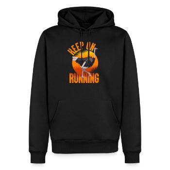 Strauss Endurance Running - Men’s Premium Organic Hoodie - black - Front - Nico (187cm)
