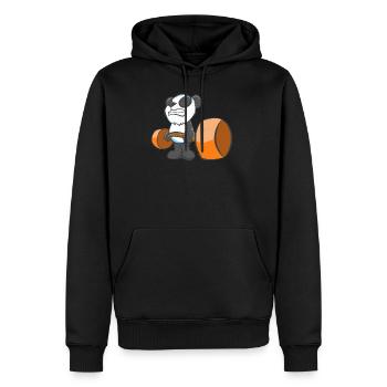 Panda strength training - Men’s Premium Organic Hoodie - black - Front - Nico (187cm)