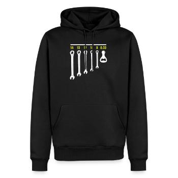 OUVERTURE DE BOUTEILLE A CLE A CLE - Sweat à capuche Premium bio Homme - noir - Devant - Nico (187cm)