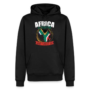 La réputation de l’Afrique - Sweat à capuche Premium bio Homme - noir - Devant - Nico (187cm)