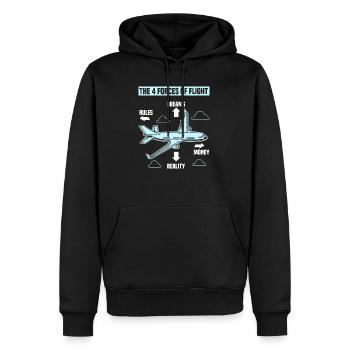 The Four 4 Forces Of Flight Spruch Geschenk TShirt - Männer Premium Bio Hoodie - Schwarz - Vorne - Nico (187cm)