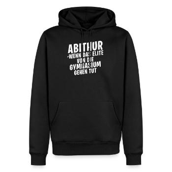 Lustige Abitur Abschluss Sprüche - Männer Premium Bio Hoodie - Schwarz - Vorne - Nico (187cm)