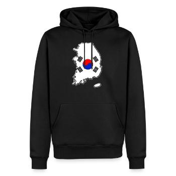 Südkorea Flagge Landkarte - Männer Premium Bio Hoodie - Schwarz - Vorne - Nico (187cm)